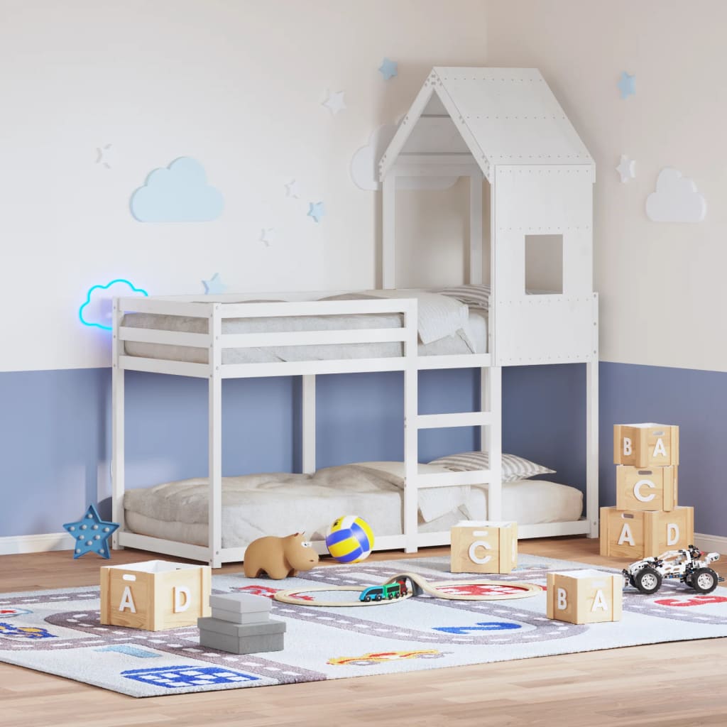 Kinderbedhuisje 60x89x134,5 cm massief grenenhout wit is nu te koop bij PeponiXL, paradijselijk wonen!