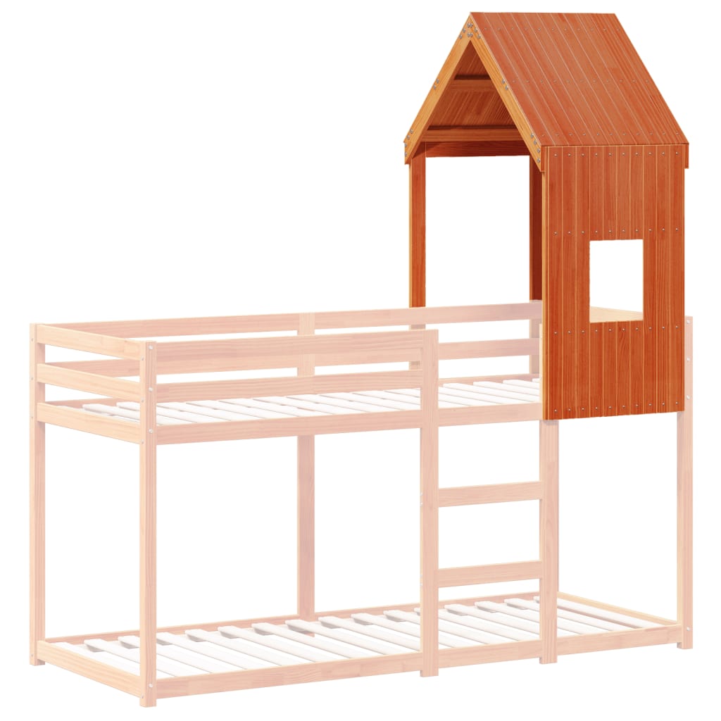 Kinderbedhuisje 60x89x134,5 cm massief grenenhout wasbruin is nu te koop bij PeponiXL, paradijselijk wonen!