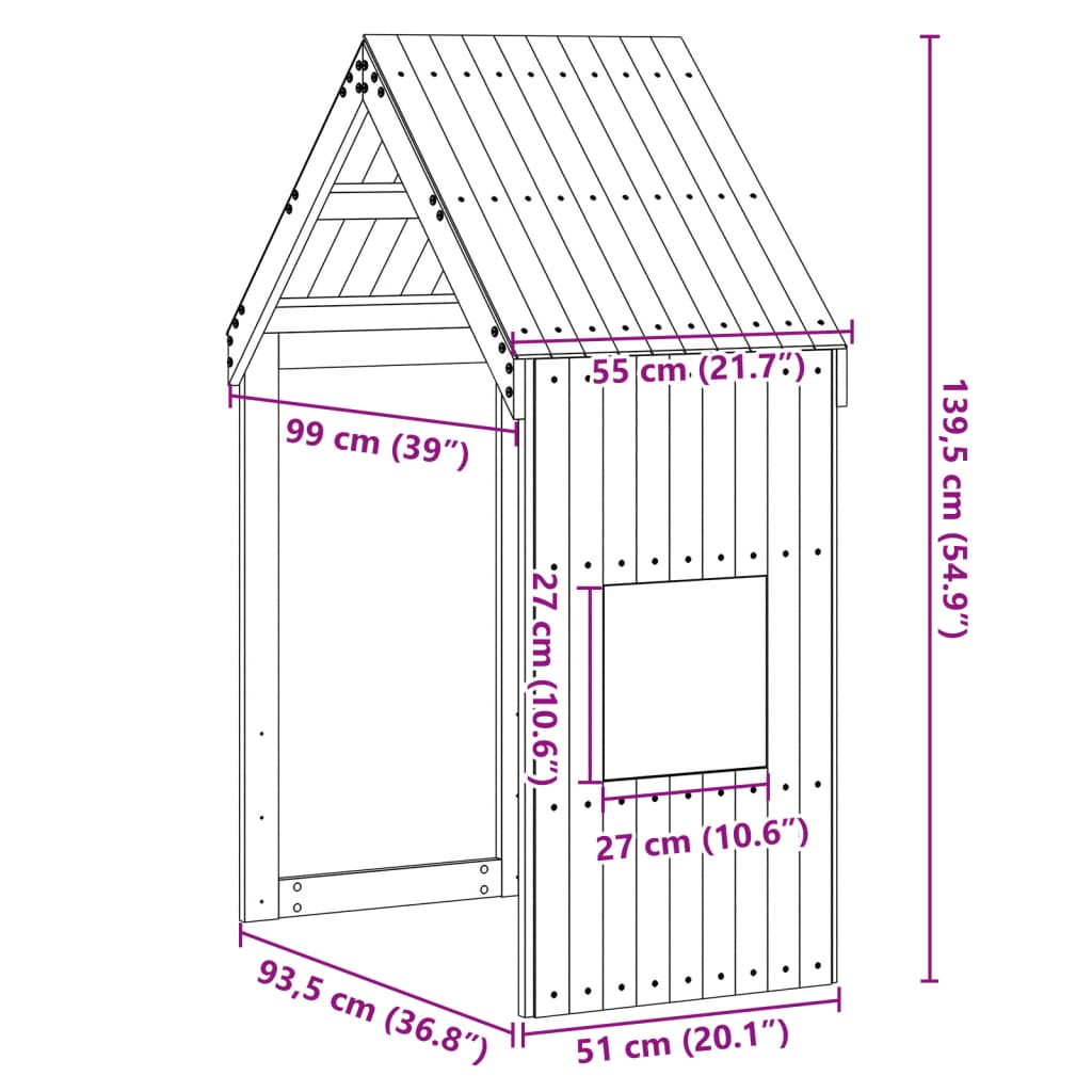 Kinderbedhuisje 55x99x139,5 cm massief grenenhout wasbruin is nu te koop bij PeponiXL, paradijselijk wonen!