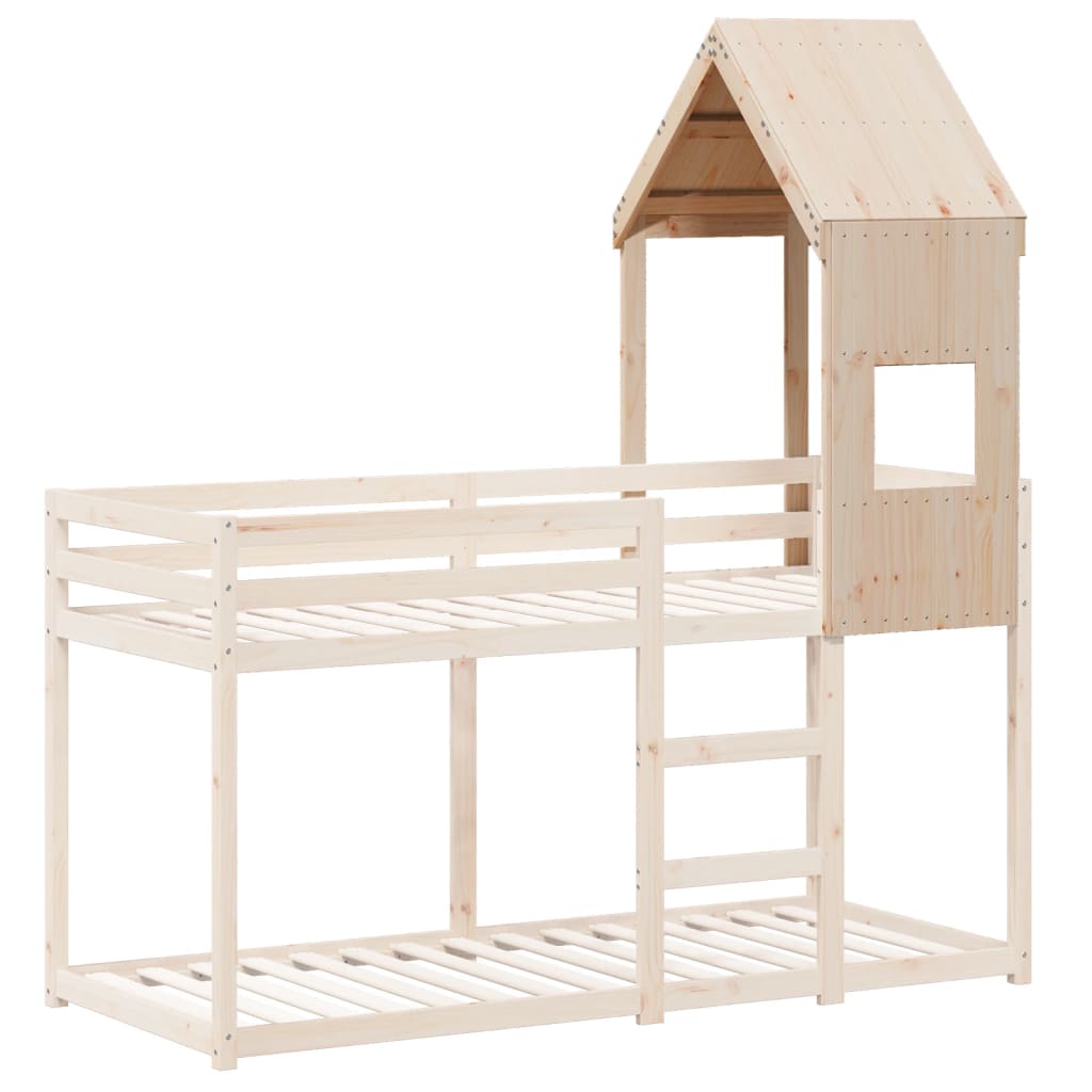 Kinderbedhuisje 55x84x132 cm massief grenenhout is nu te koop bij PeponiXL, paradijselijk wonen!