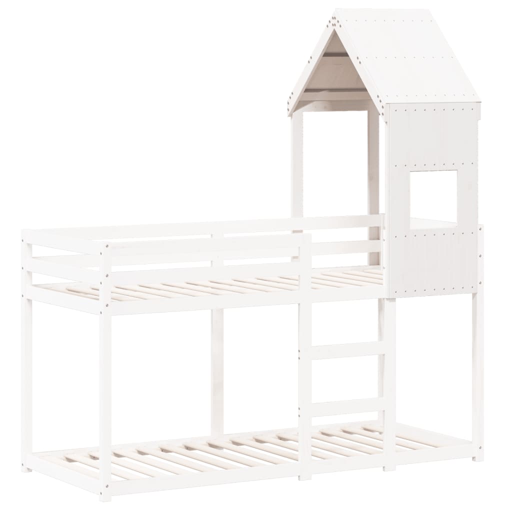 Kinderbedhuisje 55x84x132 cm massief grenenhout wit is nu te koop bij PeponiXL, paradijselijk wonen!