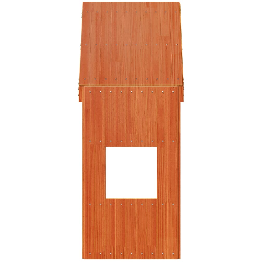 Kinderbedhuisje 55x84x132 cm massief grenenhout wasbruin is nu te koop bij PeponiXL, paradijselijk wonen!