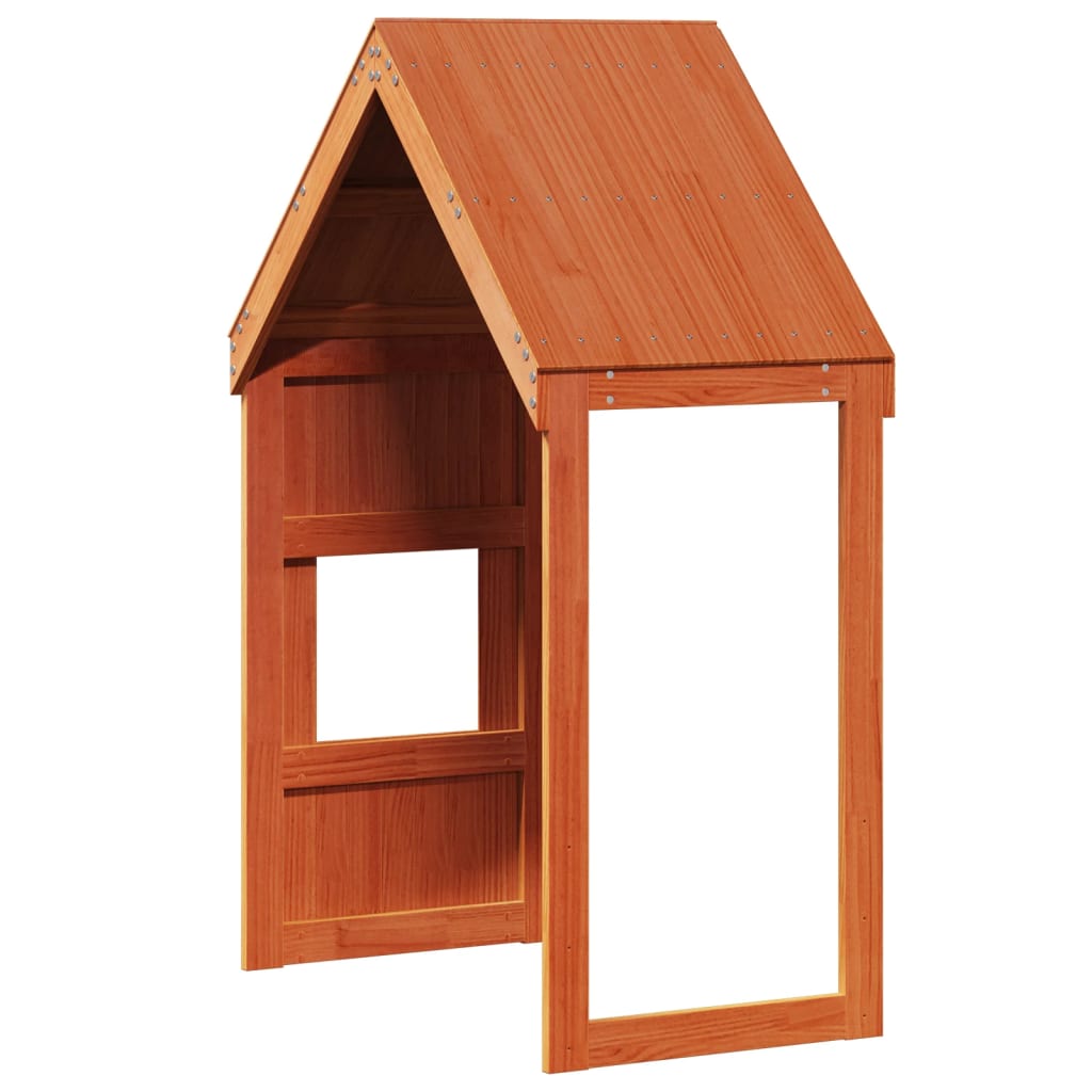 Kinderbedhuisje 55x84x132 cm massief grenenhout wasbruin is nu te koop bij PeponiXL, paradijselijk wonen!
