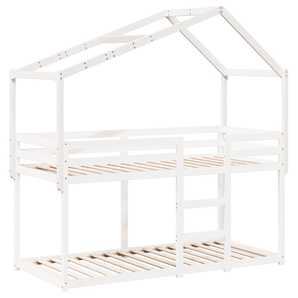 Kinderbedhuisje 213x95,5x144,5 cm massief grenenhout wit is nu te koop bij PeponiXL, paradijselijk wonen!