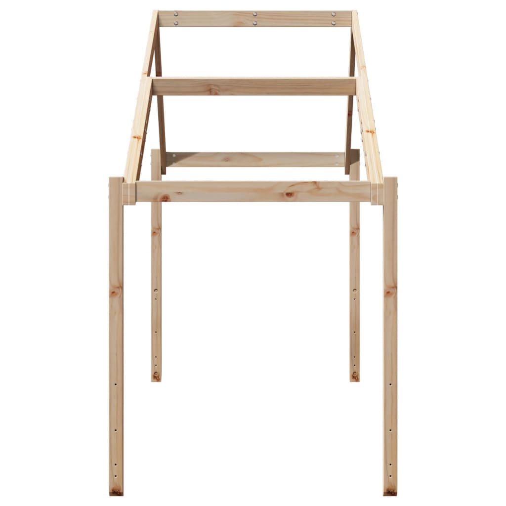 Kinderbedhuisje 203x95,5x142 cm massief grenenhout is nu te koop bij PeponiXL, paradijselijk wonen!