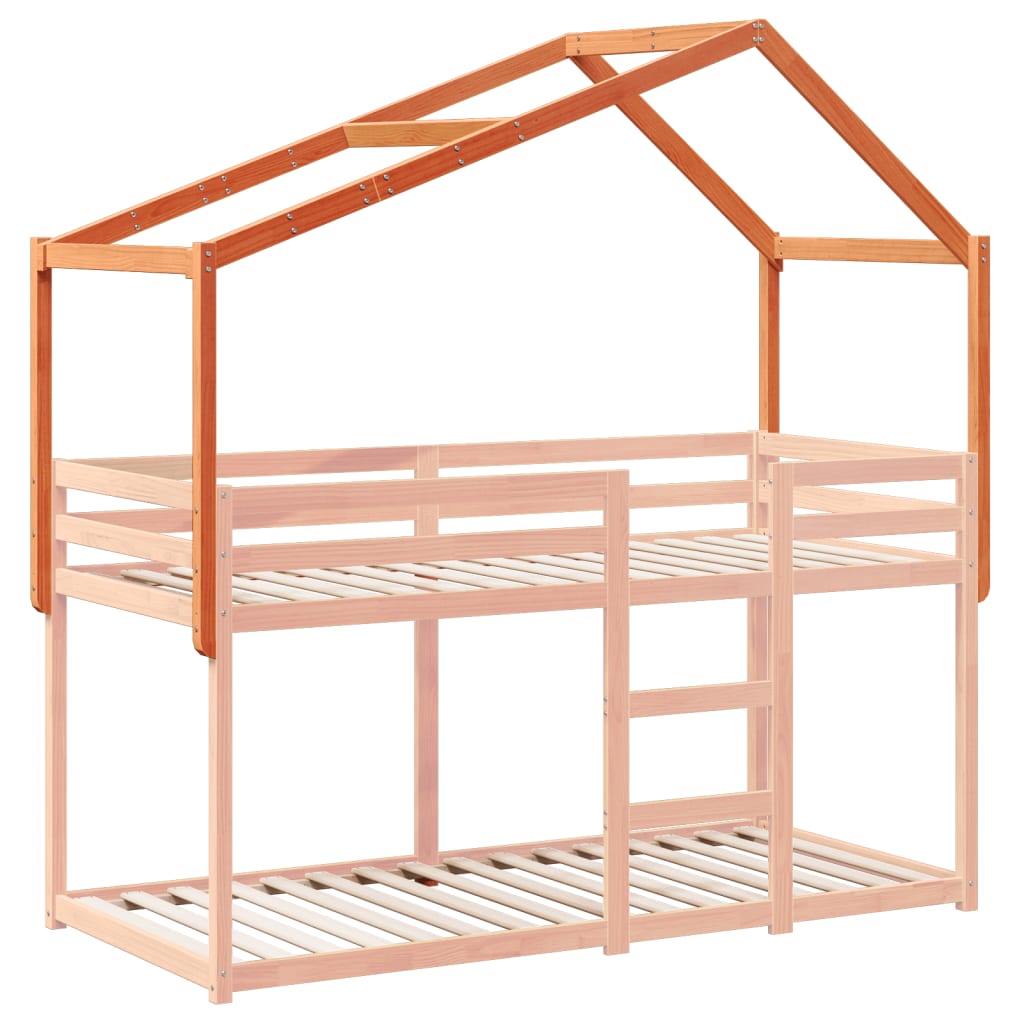 Kinderbedhuisje 203x95,5x142 cm massief grenenhout wasbruin is nu te koop bij PeponiXL, paradijselijk wonen!