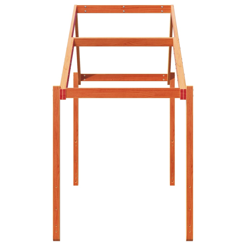 Kinderbedhuisje 203x95,5x142 cm massief grenenhout wasbruin is nu te koop bij PeponiXL, paradijselijk wonen!