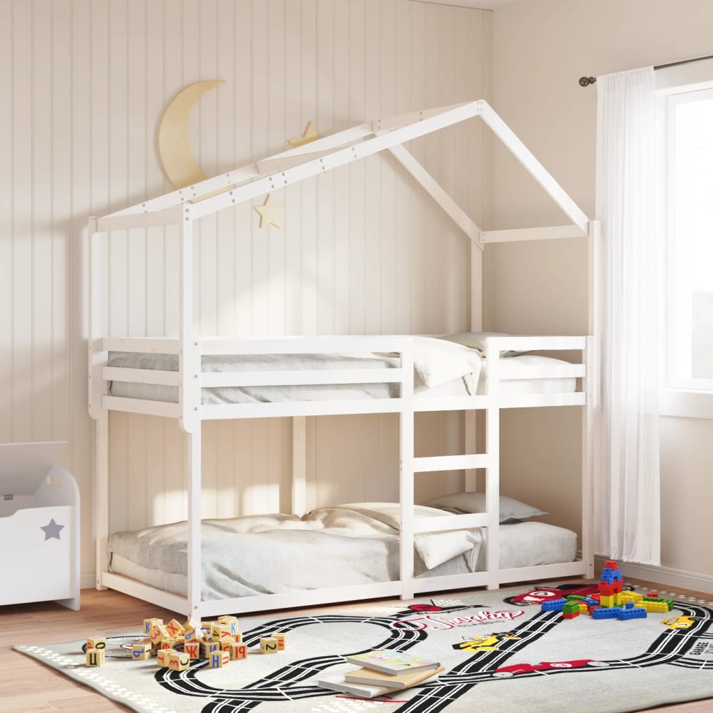 Kinderbedhuisje 203x80,5x142 cm massief grenenhout wit is nu te koop bij PeponiXL, paradijselijk wonen!