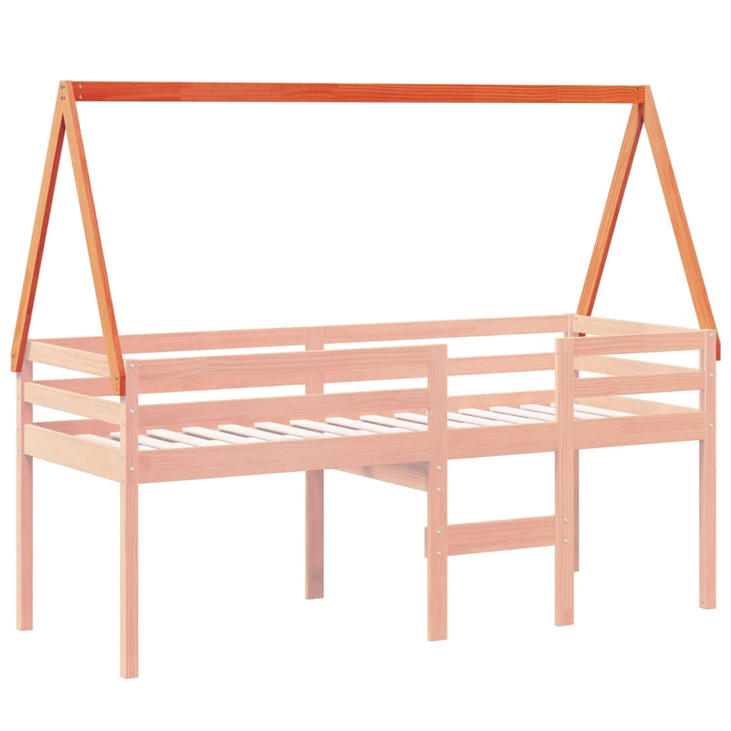 Kinderbedhuisje 209x95,5x88 cm massief grenenhout wasbruin is nu te koop bij PeponiXL, paradijselijk wonen!