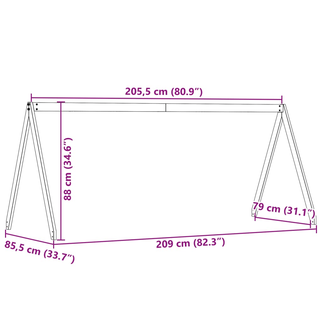 Kinderbedhuisje 209x85,5x88 cm massief grenenhout wasbruin is nu te koop bij PeponiXL, paradijselijk wonen!