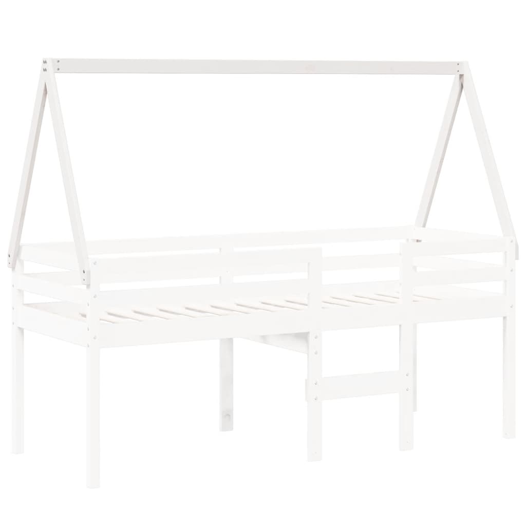 Kinderbedhuisje 199x80,5x88 cm massief grenenhout wit is nu te koop bij PeponiXL, paradijselijk wonen!