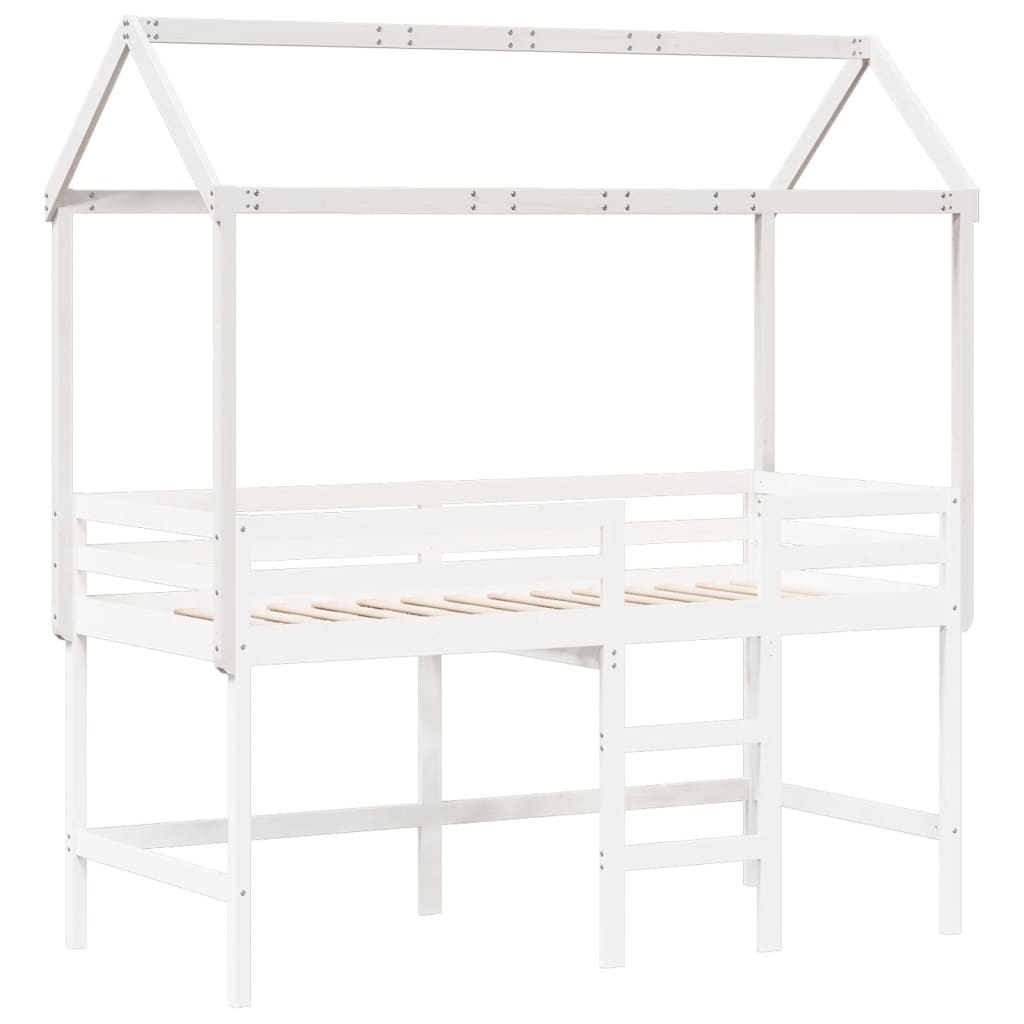 Kinderbedhuisje 217x95,5x159 cm massief grenenhout wit is nu te koop bij PeponiXL, paradijselijk wonen!