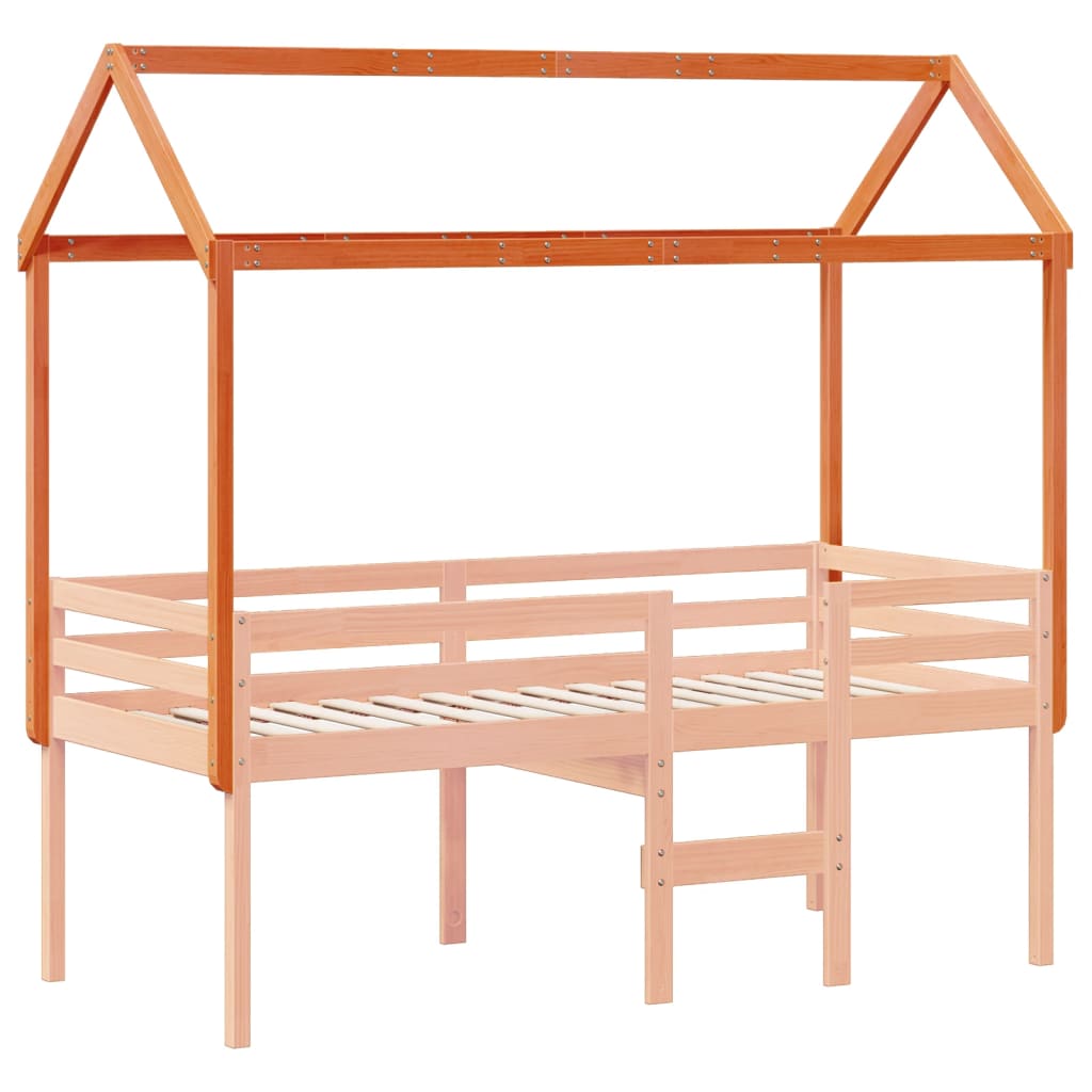 Kinderbedhuisje 217x95,5x159 cm massief grenenhout wasbruin is nu te koop bij PeponiXL, paradijselijk wonen!