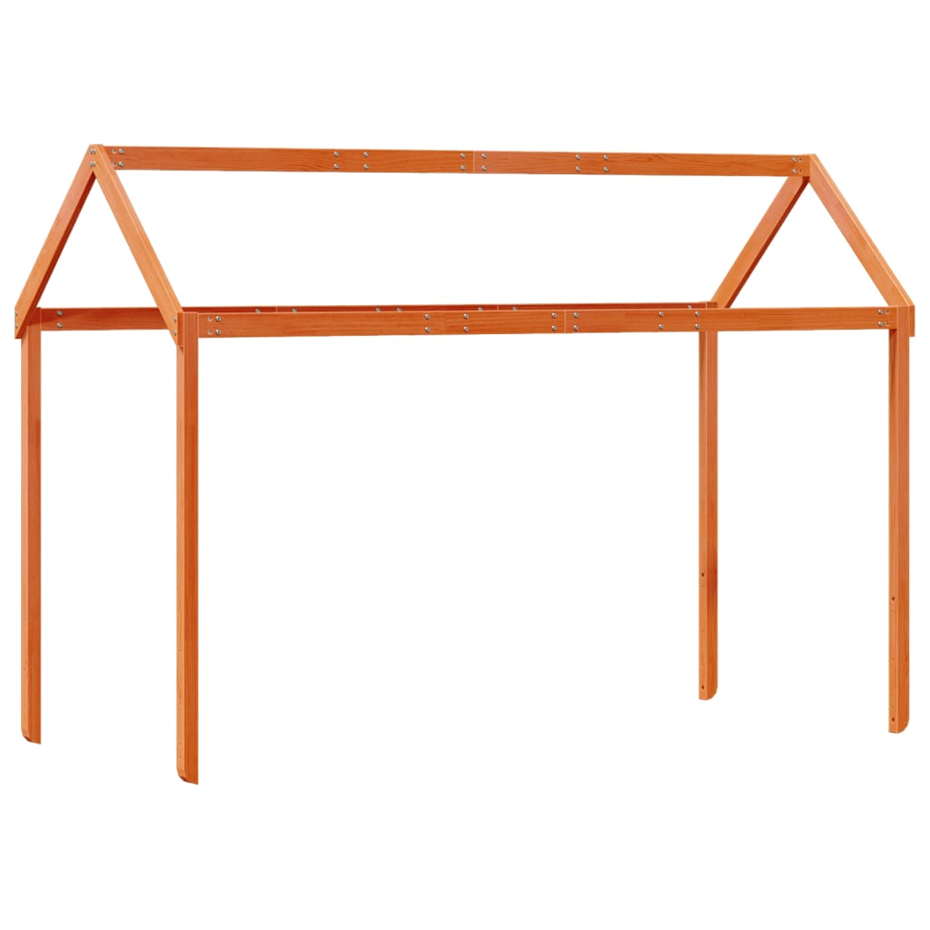 Kinderbedhuisje 207x95,5x159 cm massief grenenhout wasbruin is nu te koop bij PeponiXL, paradijselijk wonen!