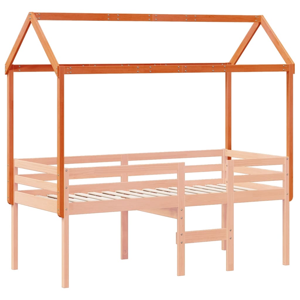 Kinderbedhuisje 207x80,5x151,5 cm massief grenenhout wasbruin is nu te koop bij PeponiXL, paradijselijk wonen!