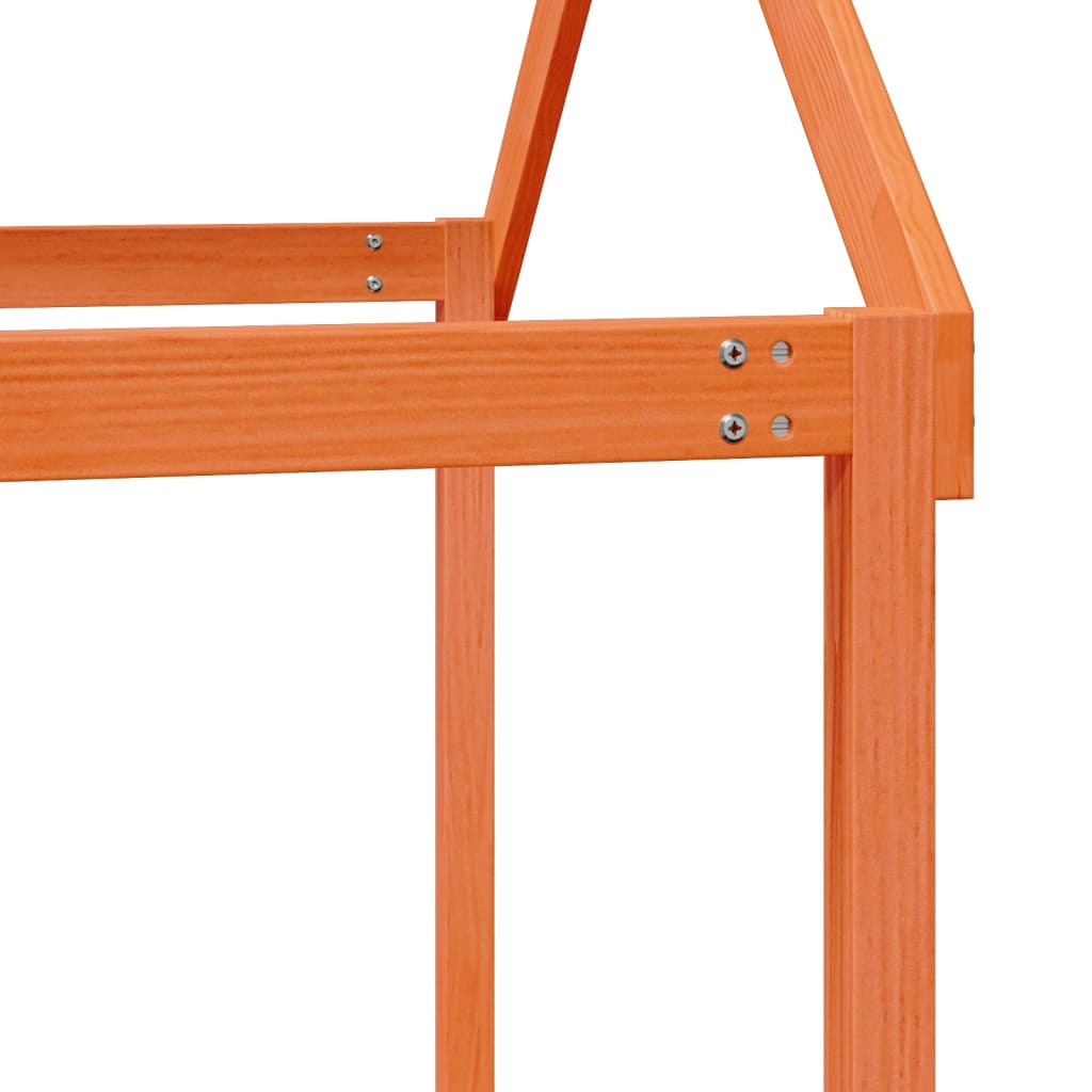 Kinderbedhuisje 207x80,5x151,5 cm massief grenenhout wasbruin is nu te koop bij PeponiXL, paradijselijk wonen!