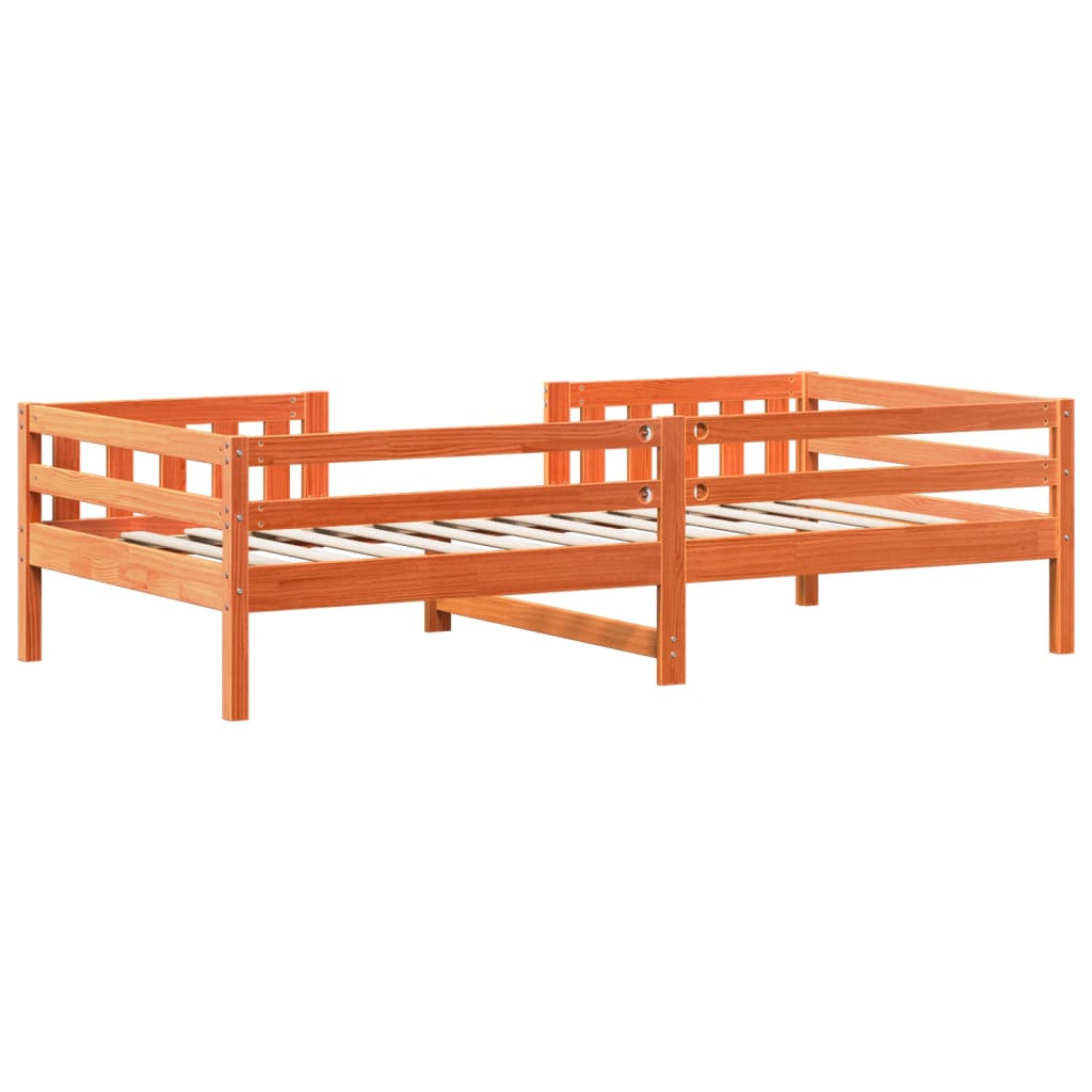 Bedframe zonder matras massief grenenhout wasbruin 100x200 cm is nu te koop bij PeponiXL, paradijselijk wonen!