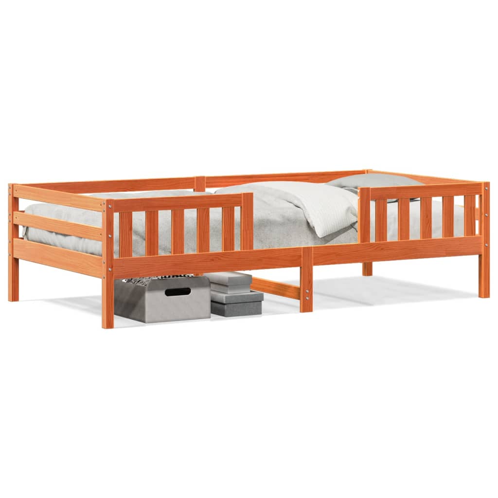 Bedframe zonder matras massief grenenhout wasbruin 100x200 cm is nu te koop bij PeponiXL, paradijselijk wonen!