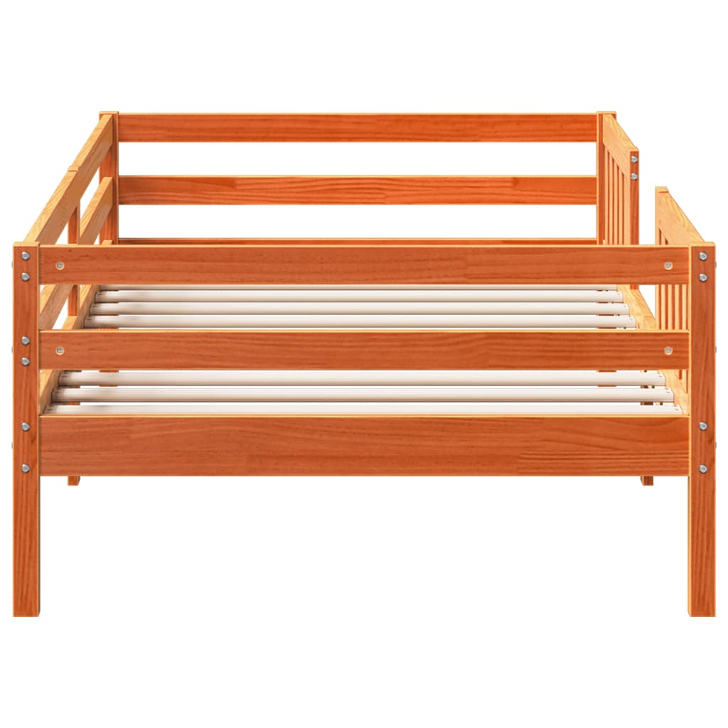 Bedframe zonder matras massief grenenhout wasbruin 90x200 cm is nu te koop bij PeponiXL, paradijselijk wonen!
