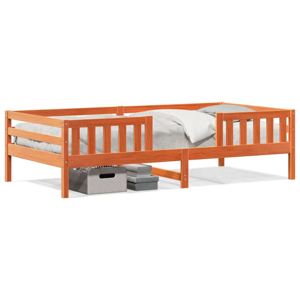 Bedframe zonder matras massief grenenhout wasbruin 90x200 cm is nu te koop bij PeponiXL, paradijselijk wonen!