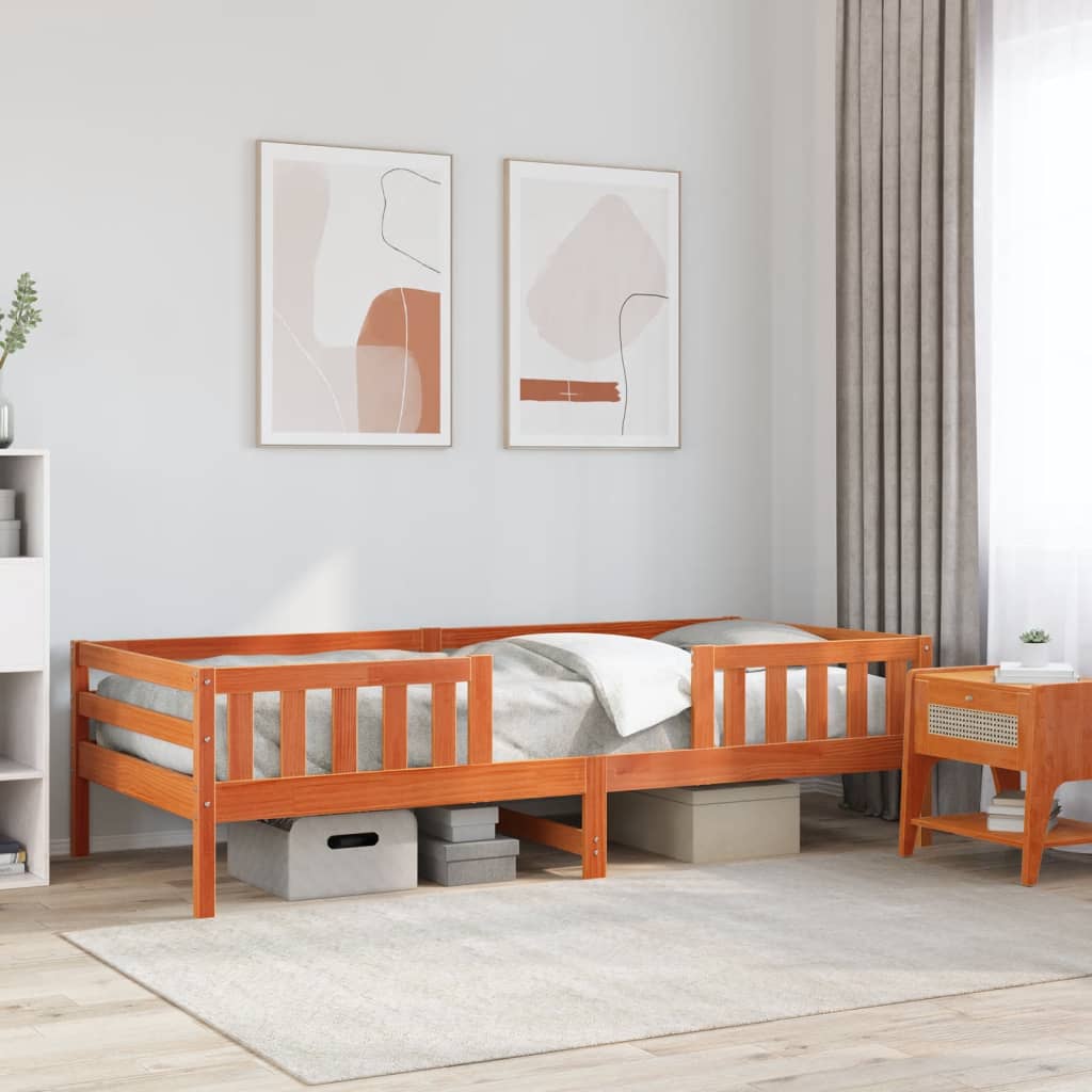 Bedframe zonder matras massief grenenhout wasbruin 80x200 cm is nu te koop bij PeponiXL, paradijselijk wonen!