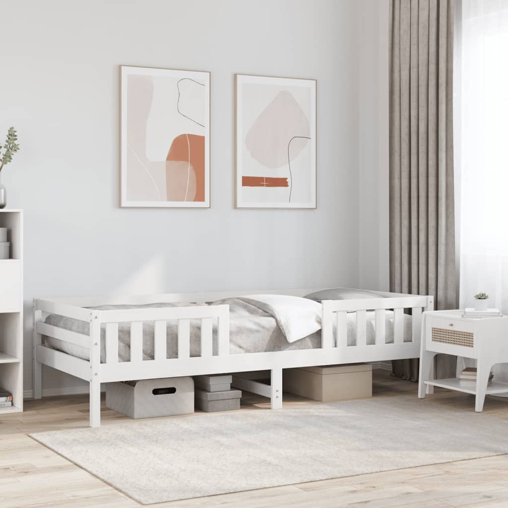 Bedframe zonder matras massief grenenhout wit 75x190 cm is nu te koop bij PeponiXL, paradijselijk wonen!