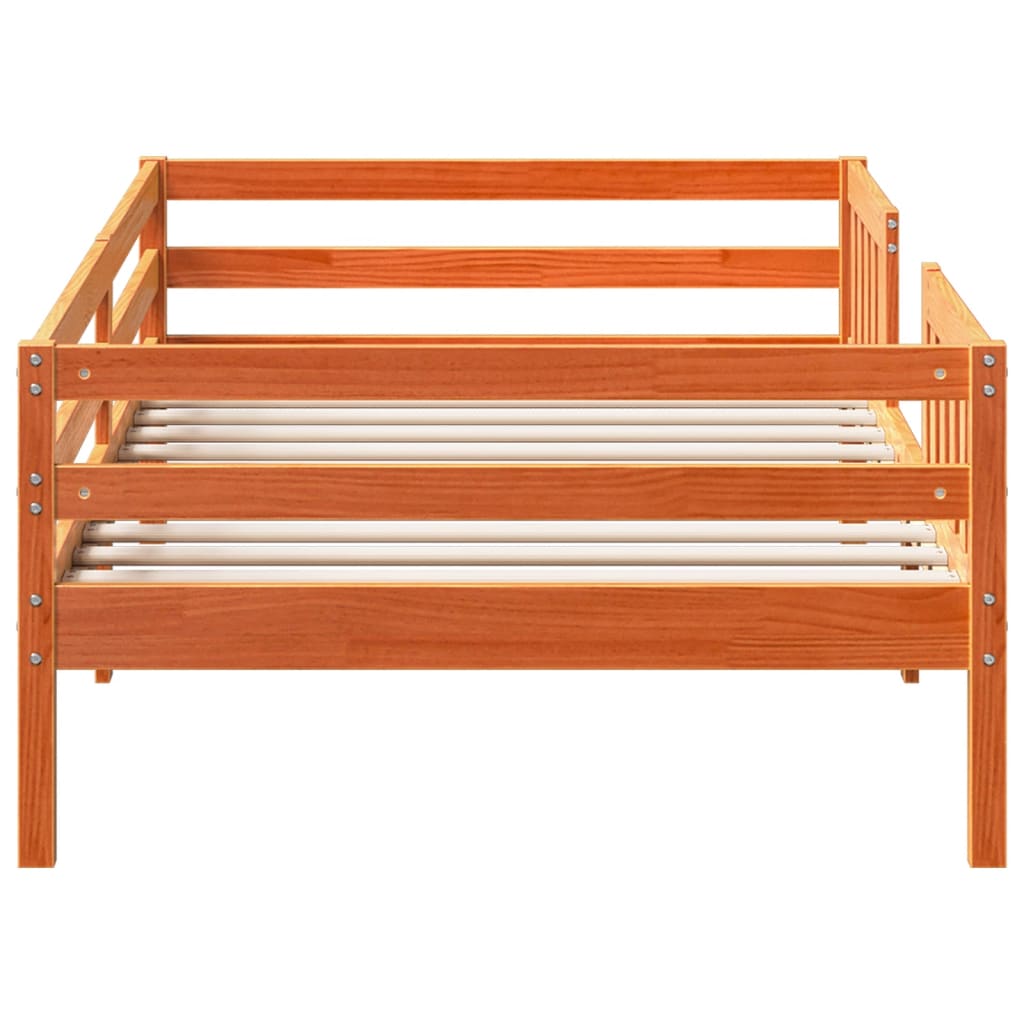 Bedframe zonder matras massief grenenhout wasbruin 75x190 cm is nu te koop bij PeponiXL, paradijselijk wonen!