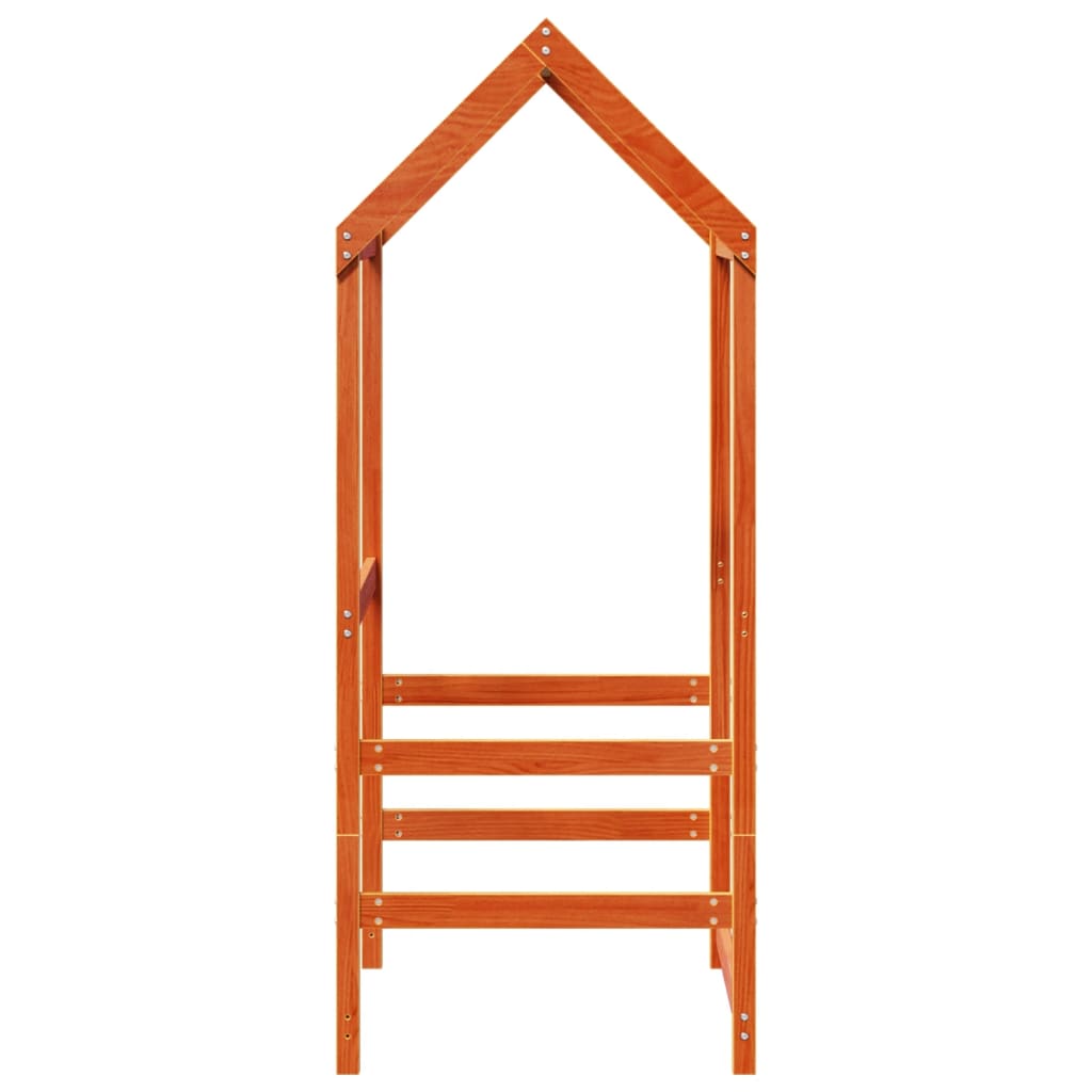 Kinderbedhuisje 118x70x176,5 cm massief grenenhout wasbruin is nu te koop bij PeponiXL, paradijselijk wonen!