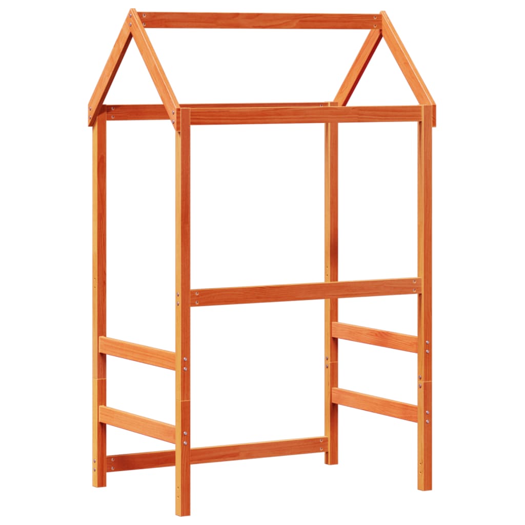 Kinderbedhuisje 118x70x176,5 cm massief grenenhout wasbruin is nu te koop bij PeponiXL, paradijselijk wonen!
