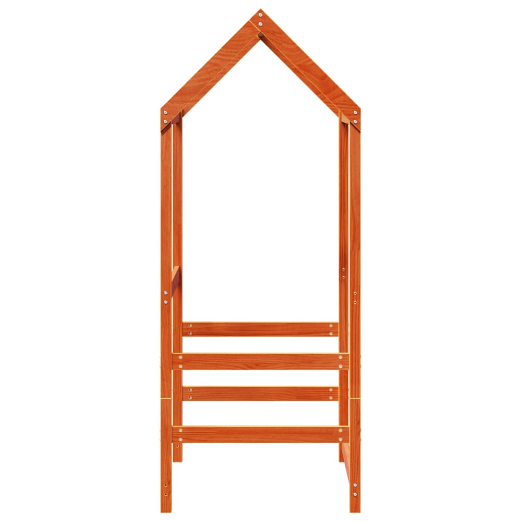 Kinderbedhuisje 108x70x176,5 cm massief grenenhout wasbruin is nu te koop bij PeponiXL, paradijselijk wonen!