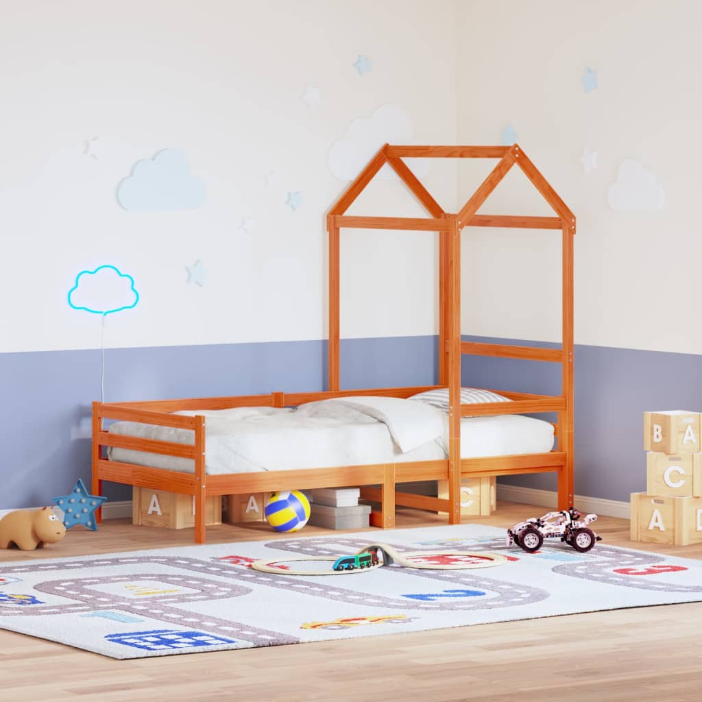 Kinderbedhuisje 108x70x176,5 cm massief grenenhout wasbruin is nu te koop bij PeponiXL, paradijselijk wonen!