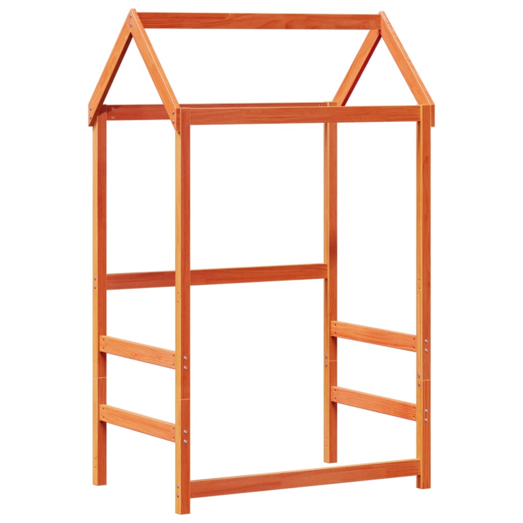 Kinderbedhuisje 98x70x176,5 cm massief grenenhout wasbruin is nu te koop bij PeponiXL, paradijselijk wonen!