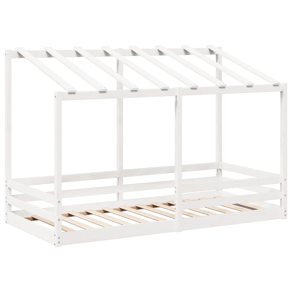 Kinderbed met bedhuis 100x200 cm massief grenenhout wit is nu te koop bij PeponiXL, paradijselijk wonen!