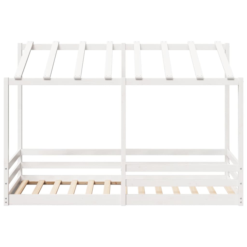 Kinderbed met bedhuis 100x200 cm massief grenenhout wit is nu te koop bij PeponiXL, paradijselijk wonen!