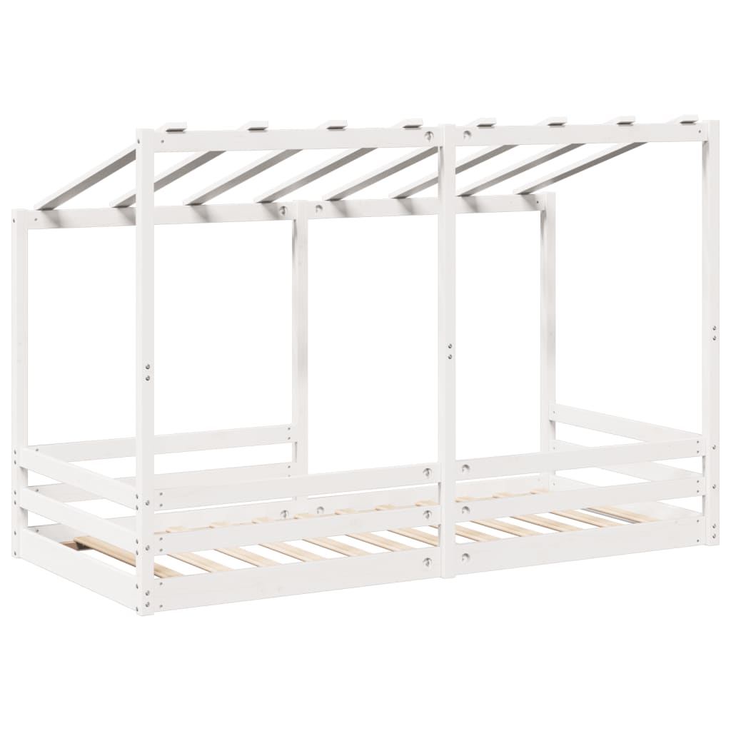 Kinderbed met bedhuis 100x200 cm massief grenenhout wit is nu te koop bij PeponiXL, paradijselijk wonen!