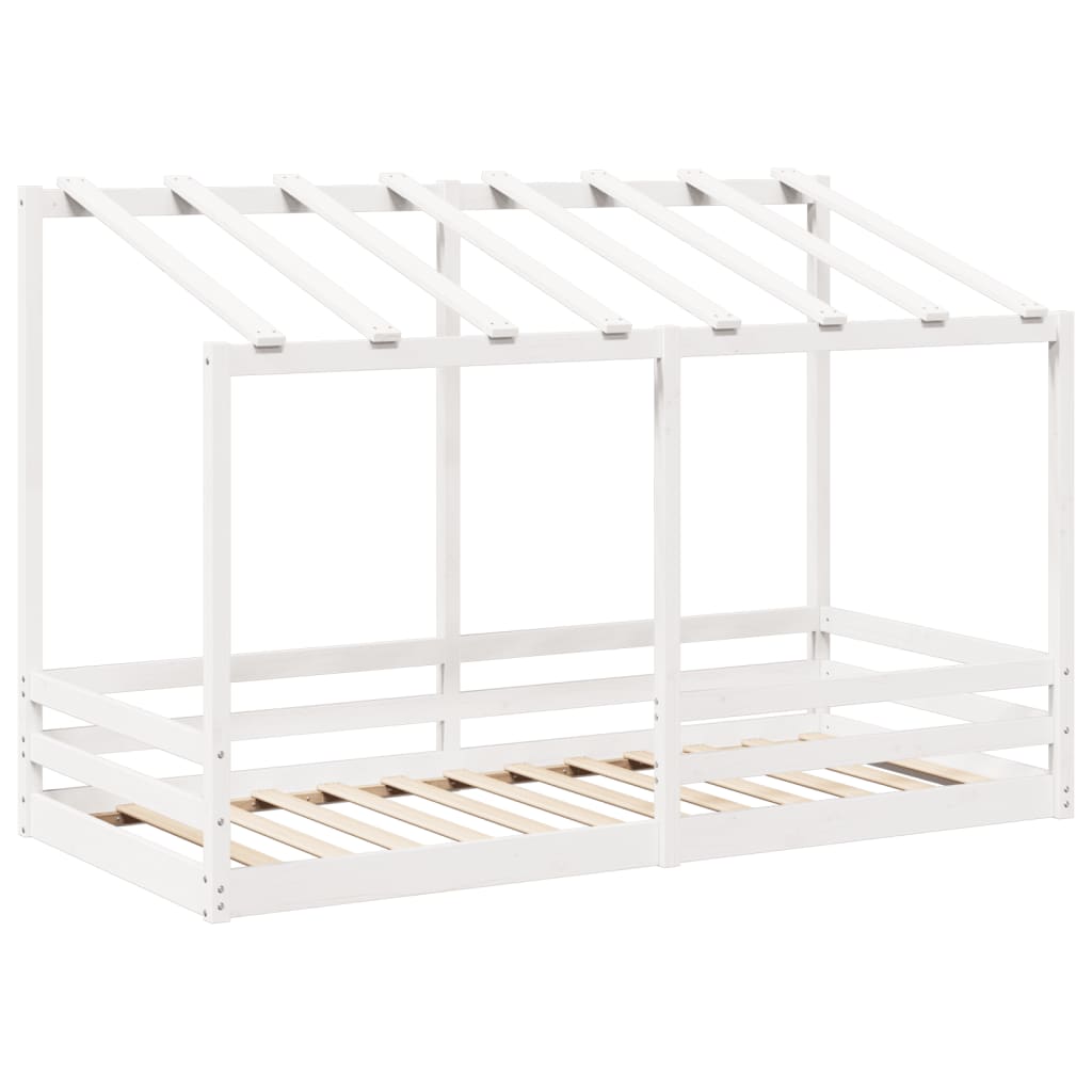 Kinderbed met bedhuis 90x200 cm massief grenenhout wit is nu te koop bij PeponiXL, paradijselijk wonen!