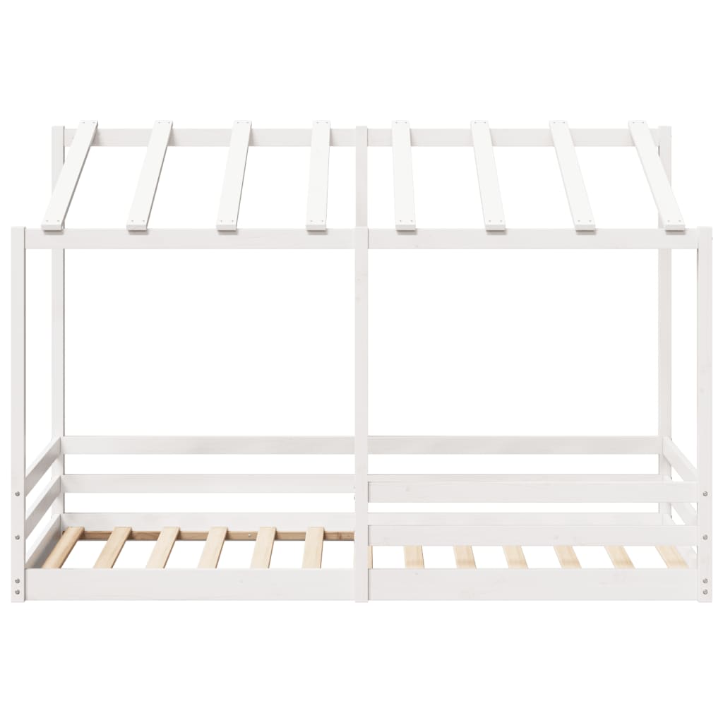 Kinderbed met bedhuis 90x200 cm massief grenenhout wit is nu te koop bij PeponiXL, paradijselijk wonen!