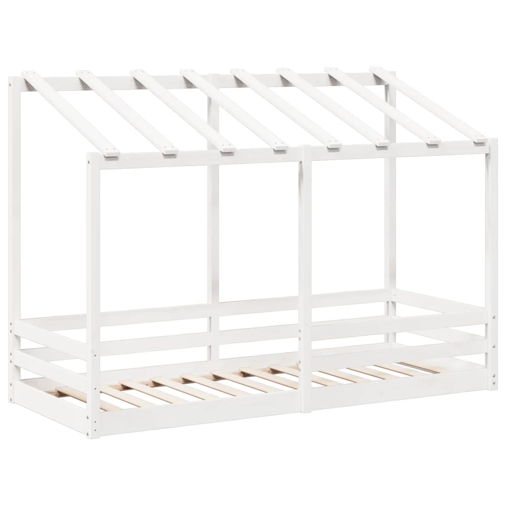 Kinderbed met bedhuis 90x190 cm massief grenenhout wit is nu te koop bij PeponiXL, paradijselijk wonen!