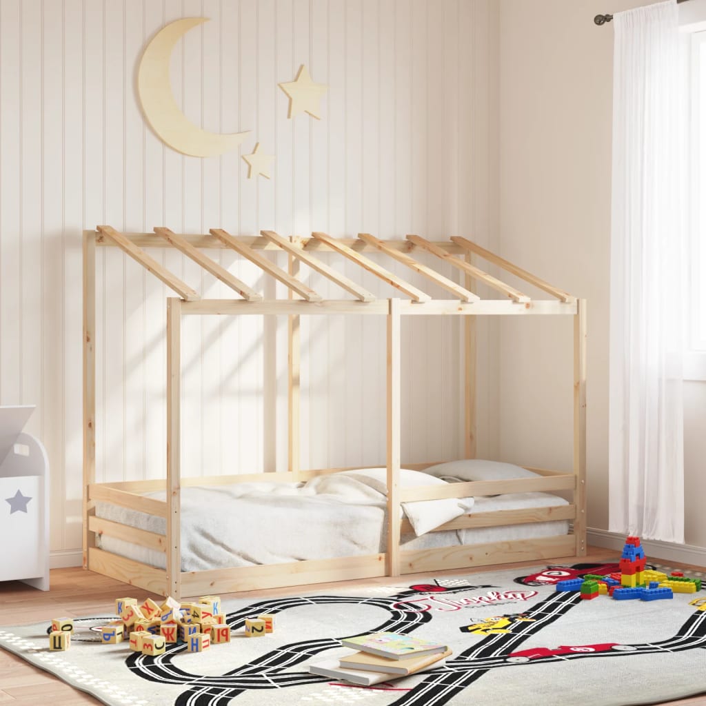 Kinderbed met bedhuis 75x190 cm massief grenenhout is nu te koop bij PeponiXL, paradijselijk wonen!