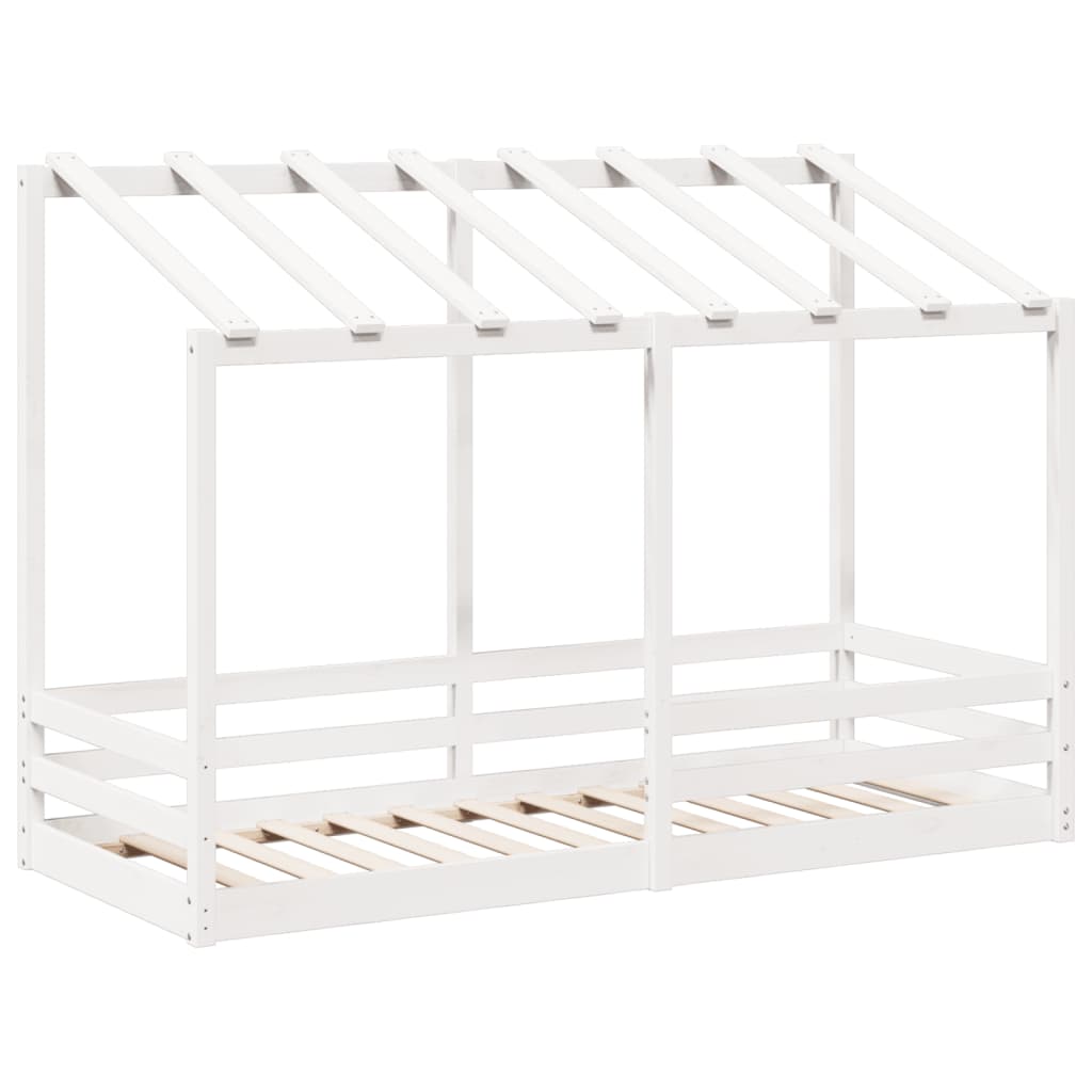 Kinderbed met bedhuis 75x190 cm massief grenenhout wit is nu te koop bij PeponiXL, paradijselijk wonen!