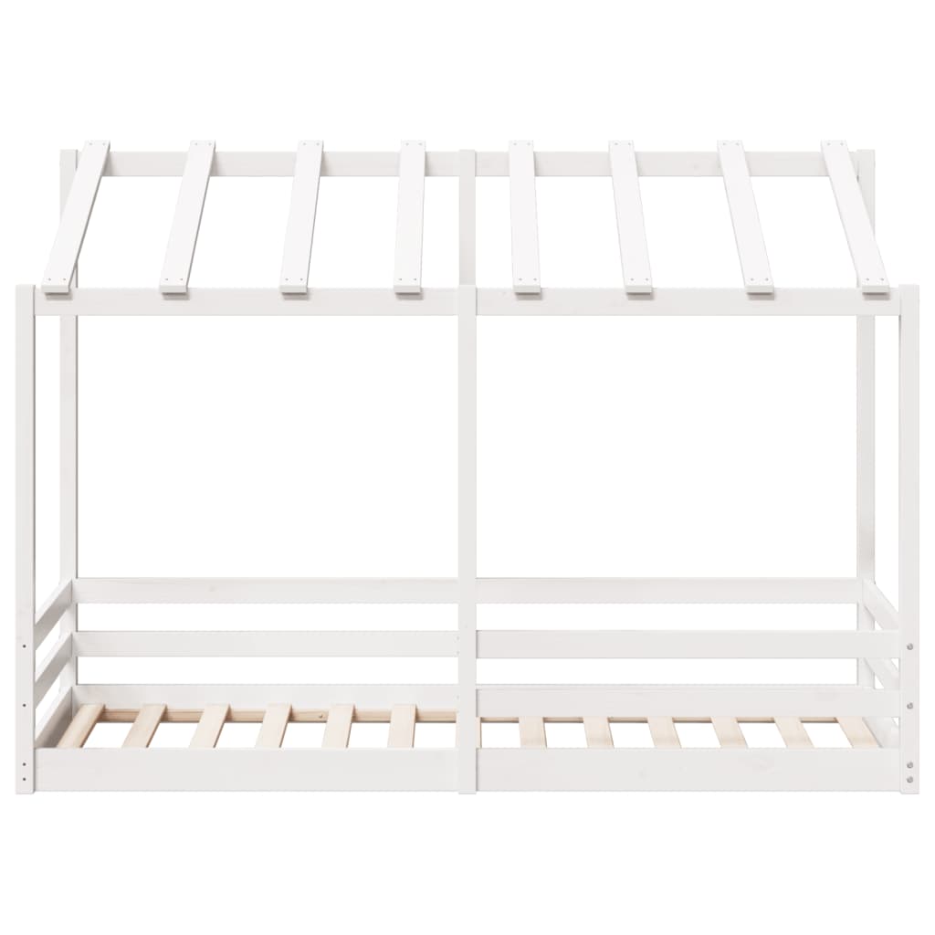 Kinderbed met bedhuis 75x190 cm massief grenenhout wit is nu te koop bij PeponiXL, paradijselijk wonen!