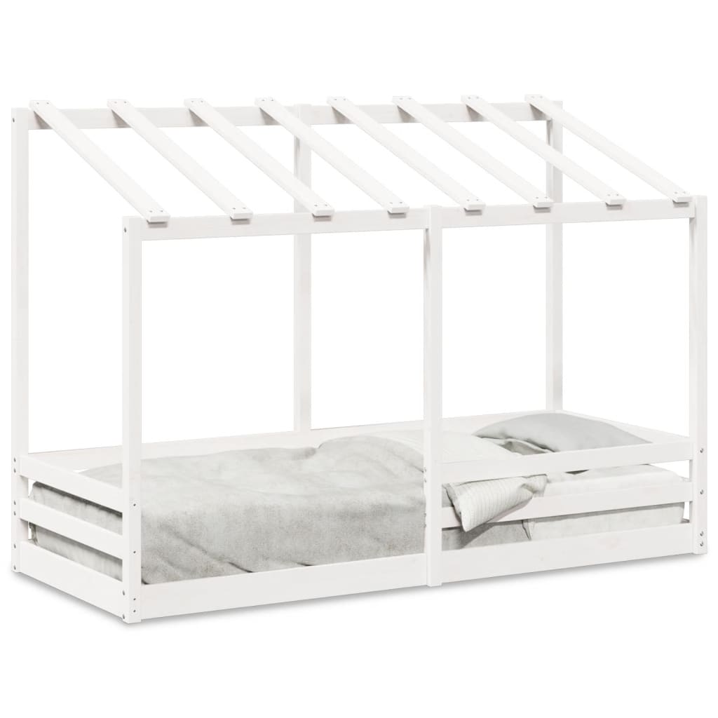 Kinderbed met bedhuis 75x190 cm massief grenenhout wit is nu te koop bij PeponiXL, paradijselijk wonen!