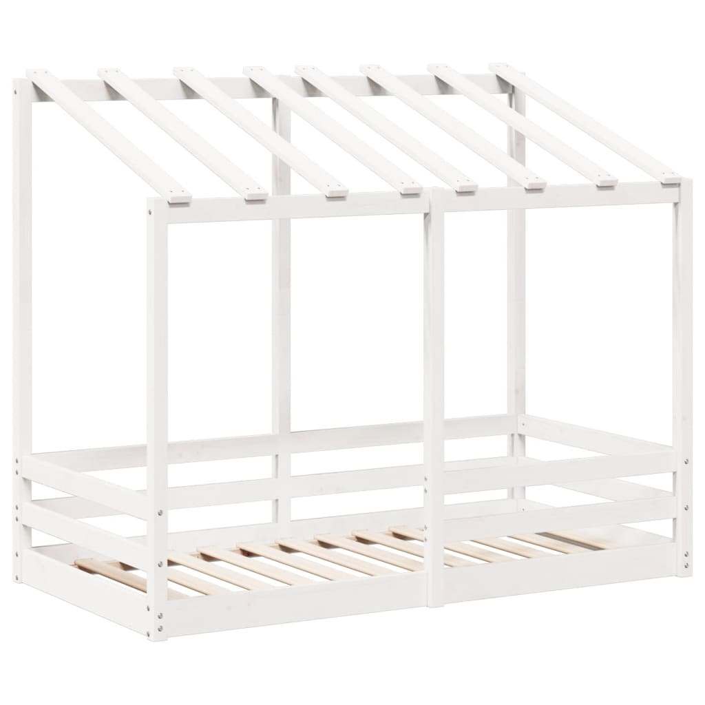 Kinderbed met bedhuis 70x140 cm massief grenenhout wit is nu te koop bij PeponiXL, paradijselijk wonen!