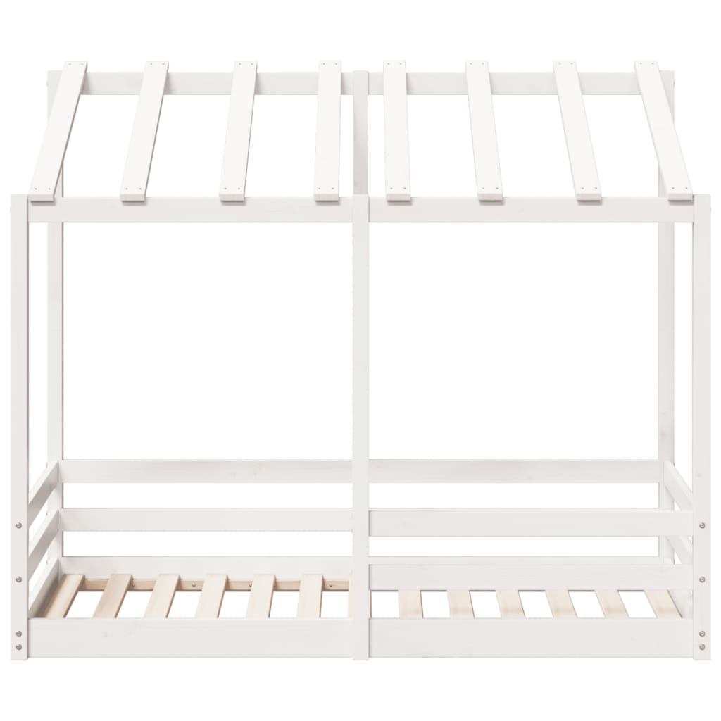 Kinderbed met bedhuis 70x140 cm massief grenenhout wit is nu te koop bij PeponiXL, paradijselijk wonen!