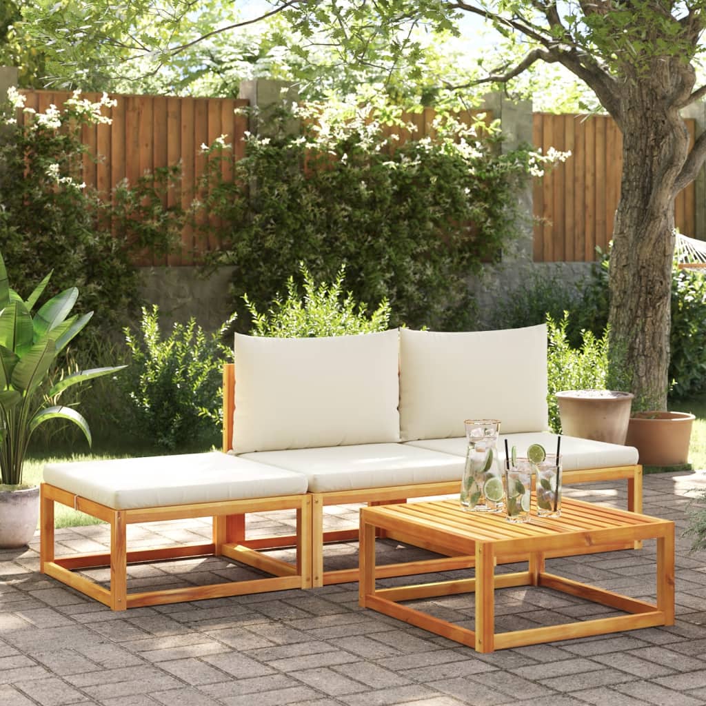 Tuinvoetenbank met kussen 65x65x29 massief acaciahout is nu te koop bij PeponiXL, paradijselijk wonen!