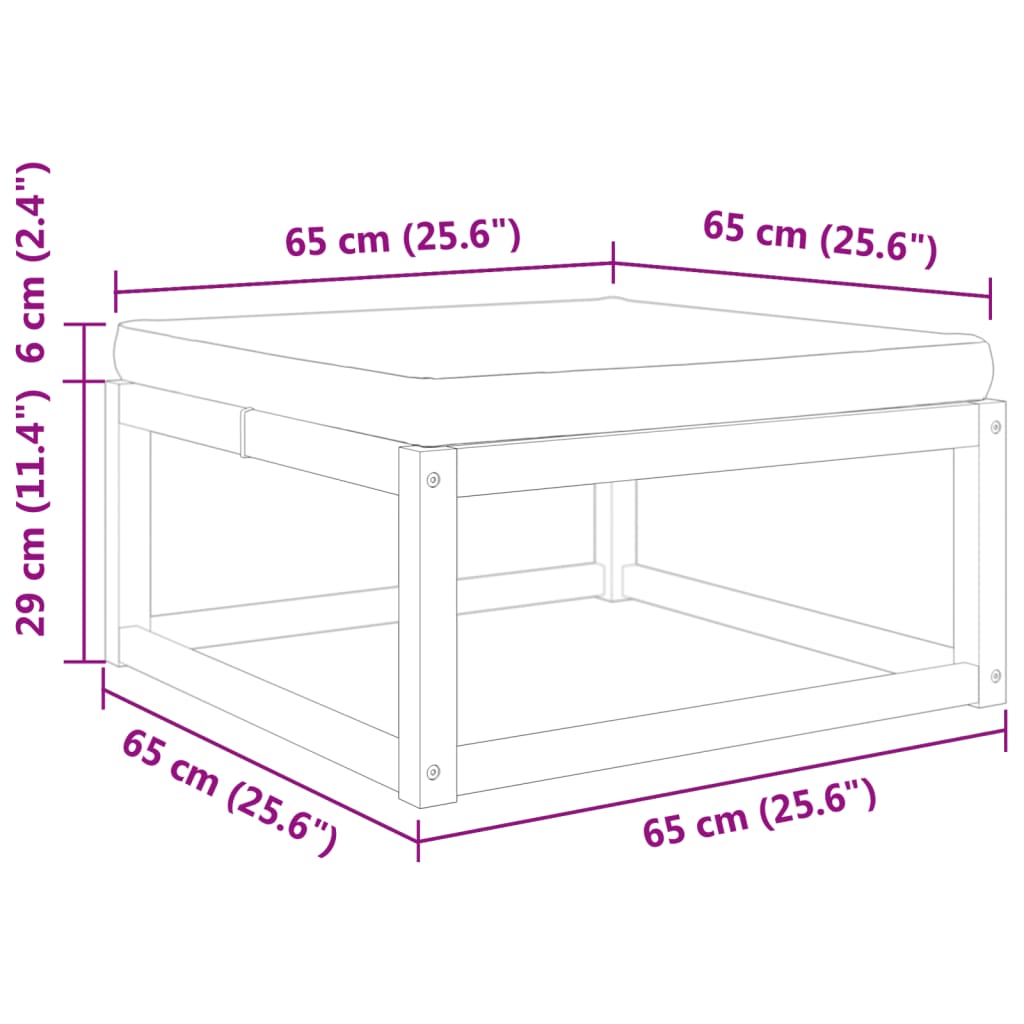 Tuinvoetenbank met kussen 65x65x29 massief acaciahout is nu te koop bij PeponiXL, paradijselijk wonen!