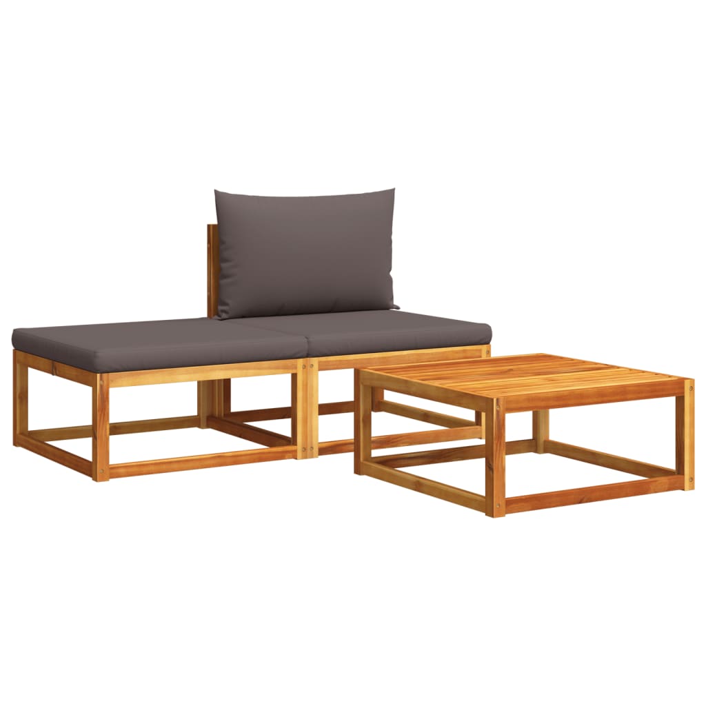 3-delige tuinbankset met kussens acaciahout & touw is nu te koop bij PeponiXL, paradijselijk wonen!