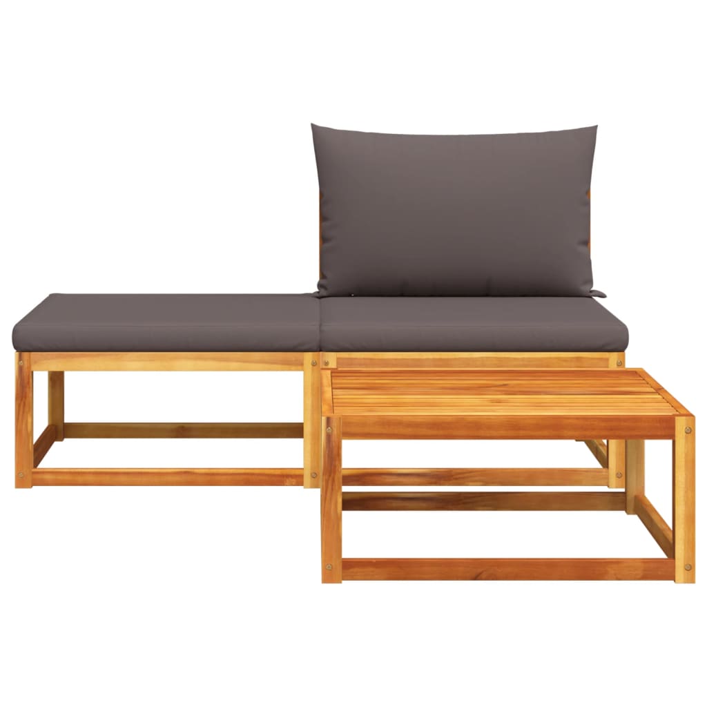 3-delige tuinbankset met kussens acaciahout & touw is nu te koop bij PeponiXL, paradijselijk wonen!