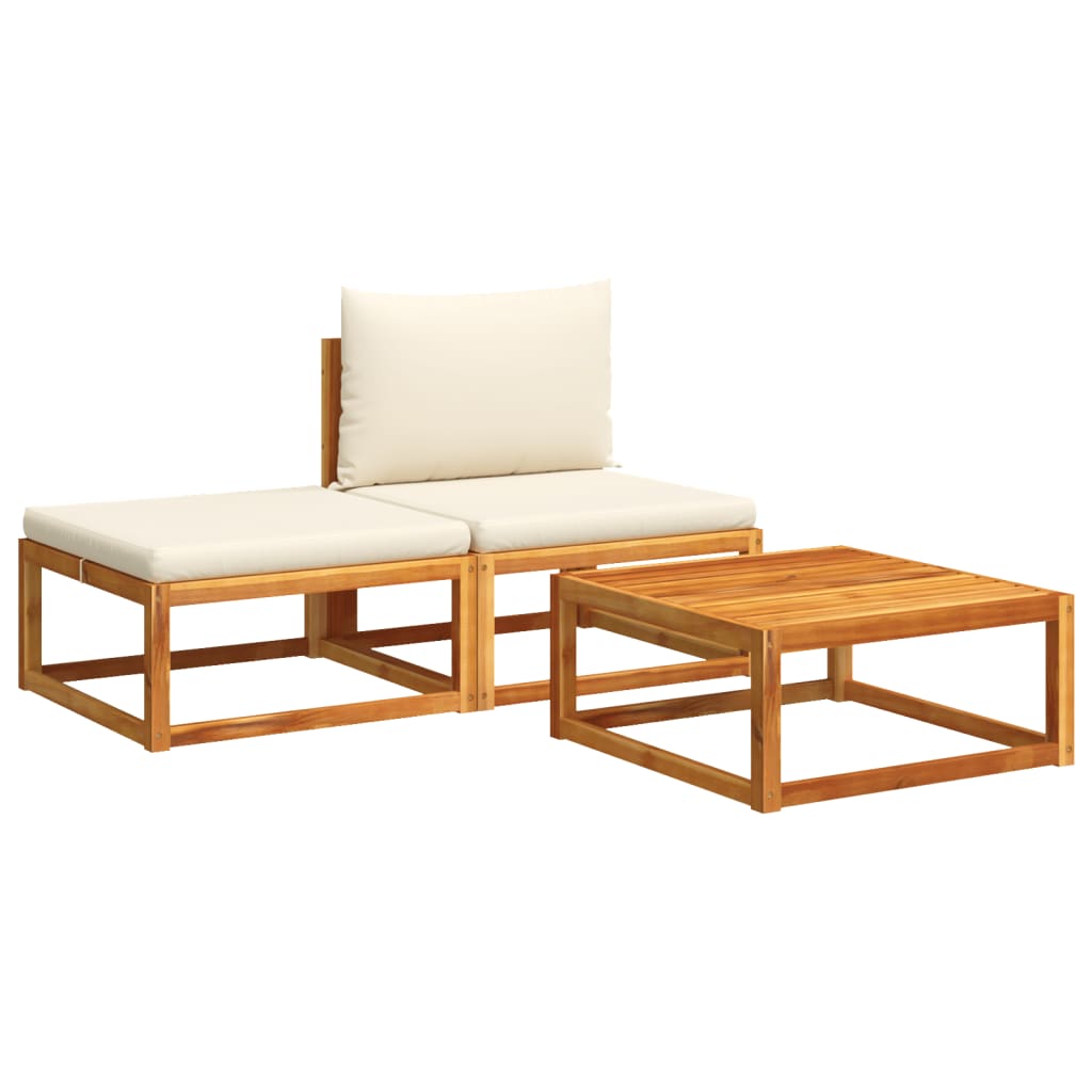 3-delige tuinbankset met kussens acaciahout & touw is nu te koop bij PeponiXL, paradijselijk wonen!