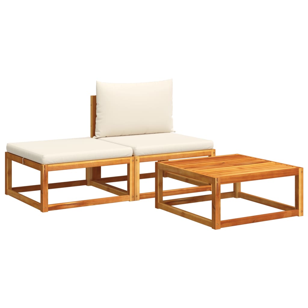 3-delige tuinbankset met kussens acaciahout & rotan is nu te koop bij PeponiXL, paradijselijk wonen!